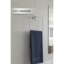 Orvila Yapışkanlı Krom Havluluk Kare Banyo Pratik Havluluk