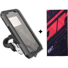 Gp Kompozit TTR03 Universal Su Geçirmez Plastik Telefon tutucu siyah (1 Adet Renkli Boyunluk Buff Hediye)