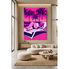 Wallivo Retrowave Vogue - Pop Art Kitap Okuyan Kadın Kanvas Tablo