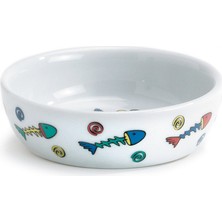 Mtxdpn Beeztees Kedi Mama Su Kabı, Porselen, Beyaz, 13,5cm, 330ML