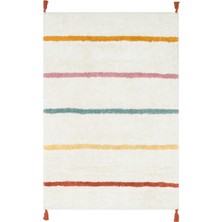 Akbel Halı Cotton Boon XW CBN 01 Çok Renkli - Yıkanabilir Kaymaz Naturel Pamuk Bebek Halısı