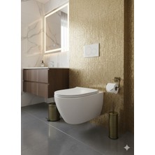 Emfa Aksesuar Mat Gold Tuvalet Kağıtlığı - Premium Açık Tuvalet Kağıtlık %100 Pirinç Paslanmaz