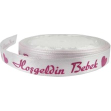 Bal10 Dünyası Saten Kurdela Hoş Geldin Bebek Pembe 1 cm 10 Metre