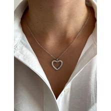 Hercy Zirkon Taşlı Işıltılı Model Kalp Kolye