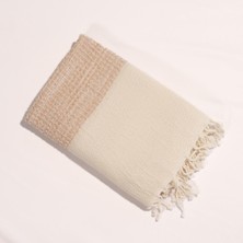 Ve Yeniden Müslin Jakarlı Peştamal – Bej – %100 Organik Pamuk