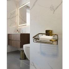 Emfa Aksesuar Mat Gold Sabunluk - Premium Antik Tel Sabunluk %100 Pirinç Paslanmaz