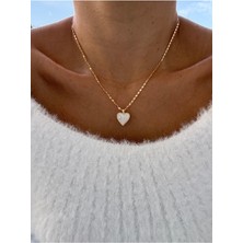 Hercy Kalp Mineli Altın Kaplama Zincir Kolye