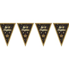 Best Parti Iyiki Doğdun Gold Üçgen Flama