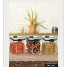 3 Lü 1300 ml Şeffaf Kilitli Saklama Kutusu