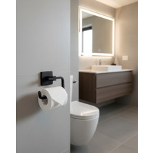 Emfa Aksesuar Siyah Tuvalet Kağıtlığı - Premium Açık Tuvalet Kağıtlık %100 Pirinç Paslanmaz