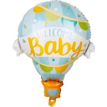 Best Parti Welcome Baby Yazılı Mavi Folyo Balon