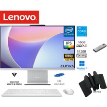Lenovo ıdeacentre Aıo 24IRH9 Intelcore I5 13420H 16GB 512GB SSD W11PRO 23.8 Fhd IPS F0HN0054TR+DUDDI Usbbellek+Mousepad
