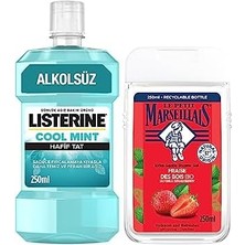 Le Petit Marseillais Duş Jeli Akdeniz Çileği 250 ml + Listerine Cool Mint Ağız Bakım Suyu Hafif Tat 250 ml