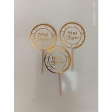 Best Parti 8'li Pasta Kürdanı Iyiki Doğdun Gold Yaldızlı Beyaz