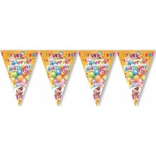 Best Parti Happy Bırthday Balonlu Üçgen Flama
