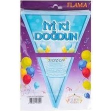 Bal10 Dünyası Iyiki Doğdun Mavi Balonlu Üçgen Flama