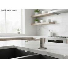 Emfa Aksesuar Ankastre Sabunluk Mat Krom Detarjanlık Sıvı Sabunluk - Inoks