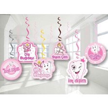 Rönesans Parti Ilk Dişim Pembe 6'lı Tavan Süsü