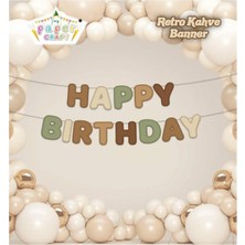 Rönesans Parti Retro Kahve Happy Bırthday Banner