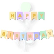 Rönesans Parti Iyiki Doğdun Makaron Gold Renk Zigzag Banner