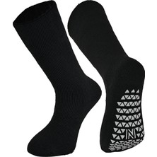 Norfolk Mercury Antibakteriyel Kaydırmaz Tabanlı Şardonlu Günlük Ev Çorabı - Siyah 1 Çift Paket