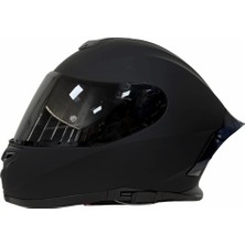 R1 Mat Siyah Kapalı Kask