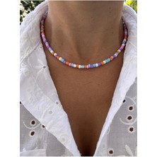 Miliva Renkli Cam Boncuklu Kolye