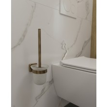 Emfa Aksesuar Mat Gold Tuvalet Fırçası - Premium Antik Tuvalet Fırçası %100 Pirinç Paslanmaz