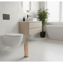 Emfa Aksesuar Rose Gold Vintage Tuvalet Fırçası -Bakır Tuvalet Fırçası - Bronz Banyo Fırçası