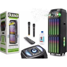 Subzero WR171 12"x2 100W 2 Kablosuz Mikrofonlu Kumandalı Baloncuk Çıkartan Rgb Bluetooth/usb/sd Müzik Kutusu