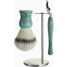 Acca Kappa Barber Shop Collection Profesyonel Tıraş Seti Jilet, Fırça ve Stand