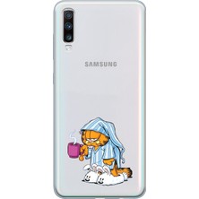 Manitoba Samsung Galaxy A70 Uyumlu Baskılı Yumuşak Silikon Şeffaf Telefon Kılıfı