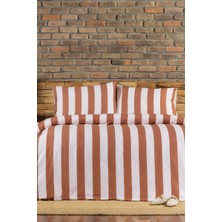 Elart Brad Nevresim Seti King Size Digital Baskılı %100 Pamuk Saten 3 Parça (240X220 Cm) Kahve