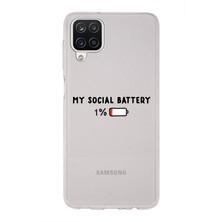 Manitoba Samsung Galaxy A12/M12 Uyumlu Baskılı Yumuşak Silikon Şeffaf Telefon Kılıfı