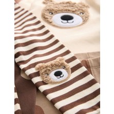Kr Kids Butik Erkek Bebek Ayıcık Desenli Pamuklu Pijama Takımı – 12-18 Ay & 3-4 Yaş
