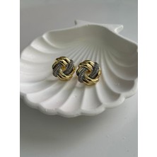 Renda Accessory Iki Renk Düğüm Küpe