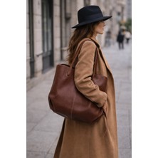 Lorevie Kadın Geniş Hacimli Iç Cüzdanlı El ve Omuz Çanta(Çıt Çıt Kapama)