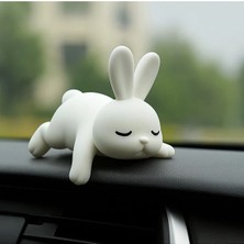 SH Hobi Sevimli Uyuyan Tavşan Torpido Süsü Torpido Aksesuar – Özel Tasarım - Lazy Edge Beasts Figürü