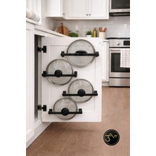 3art Metal Dekorasyon 2'li Tencere Kapak Tutucu – Dolap Içi ve Duvara Monte - Yer Tasarruflu Mutfak Düzenleyici