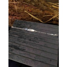 Generic 925 Ayar Gümüş Kişiselleştirilebilir Mineli Çocuk Künye/bileklik - Renkli Kelebek Detaylı