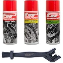 Gp Kompozit BKM03 Motosiklet Bakım Seti (2 x Zincir Yağı + 1 Balata Temizleyici ( Zincir Temizleme Fırçası)