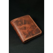 INKD Deri Dikey Klasik Erkek Cüzdan - Hakiki Dana Derisi - El Işçiliği