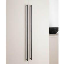 System 8801 Çizgili Modern Kalın Kulp Siyah Renk 320 mm