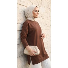 Yazlık Kadın Tesettür Bisiklet Yaka Terletmeyen Penye Kumaş Tunik