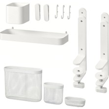 IKEA Skådıs 12 Parça Çok Amaçlı Pano Parçası Beyaz Renk Ölçülerle Düzenleme Seti