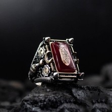 Canka İslam Usta Tasarımı Nizam-ı Alem Gümüş Erkek Yüzük