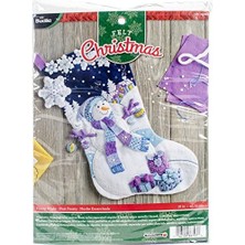 Storemax Bucilla 86703 Felt Aplike Frosty Night Külotlu Çorap Seti, Belirtilmez, Çok Renkli, 29,84 x 22,86 x 3,81 cm