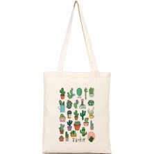 Storemax Kaktüs Desenli Bez Çanta