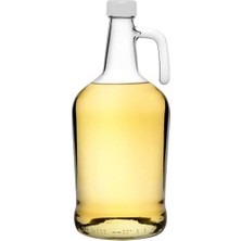 Storemax 3 Litre Kulplu Cam Galon Şişe Yağdanlık, Plastik Kapaklı Yağlık, Yağ ve Sıvı Depolama