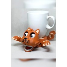 Genç 3D Kedi Figürlü Bardak Tutucu | Cat Cup Holder | Masa Üstü Bardak Standı